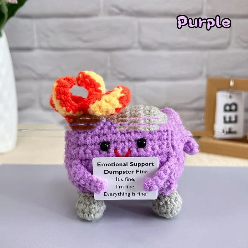 Hand-crocheted Trash Can Emotion