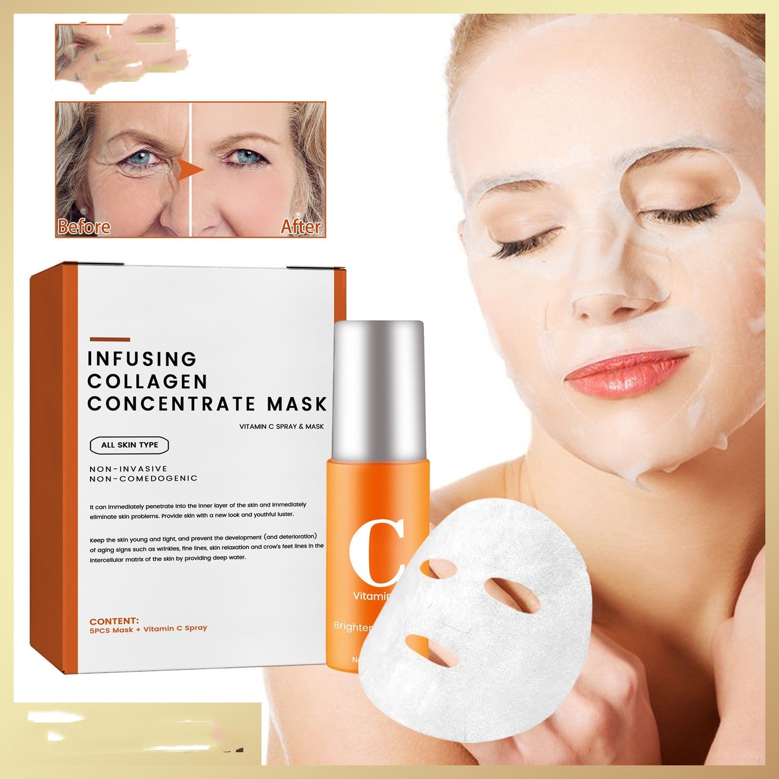 Collagen Anti Aging Facial Mask Spray To Remove Dullness