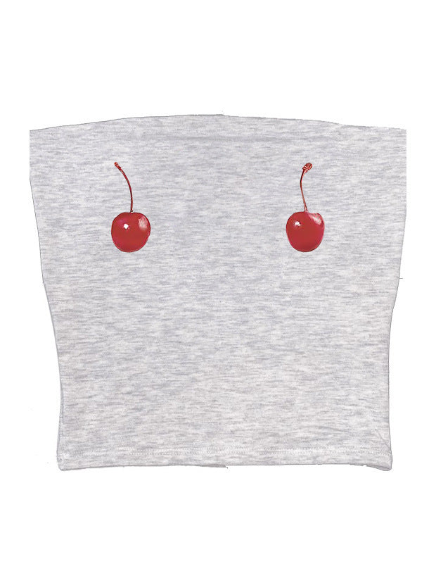 Cherry Print Girl Baby T-shirt Street Sleeveless