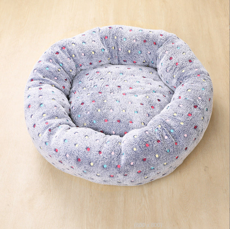 Round Plush Pet Kennel To Keep Warm