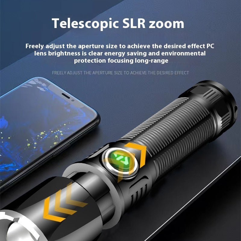 Led Outdoor USB Rechargeable Cob Sidelight Flashlight