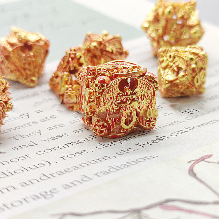 New Metal Cutout Jihad Angel Dice DND 7 Piece Set