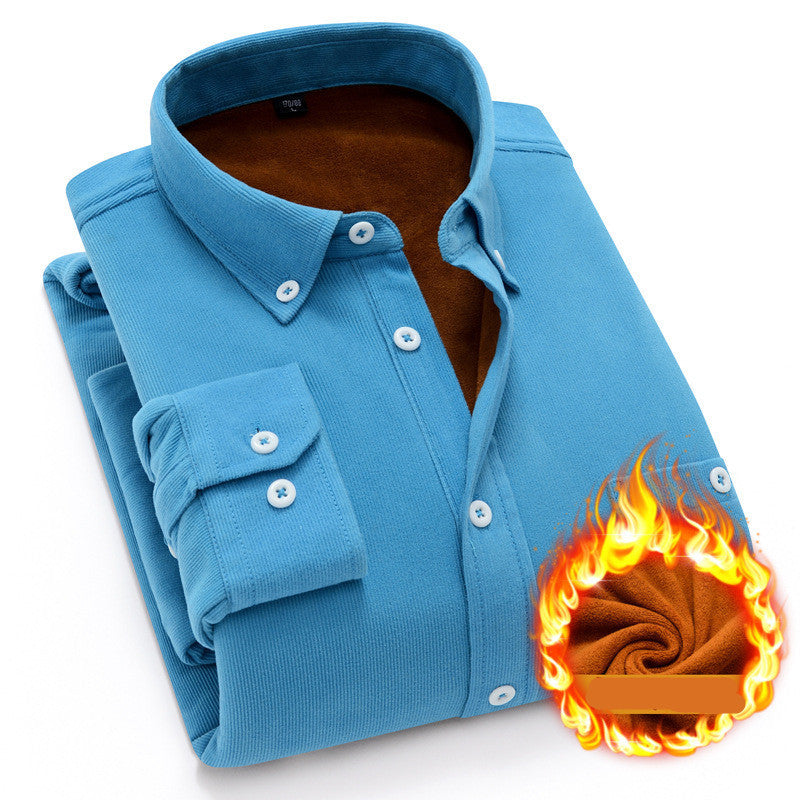 Corduroy plus fleece shirt