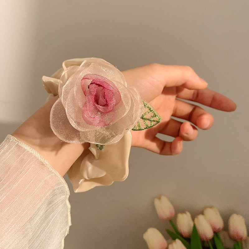 Dried Rose Barrettes Flower Female Mori Style Hair Accessories