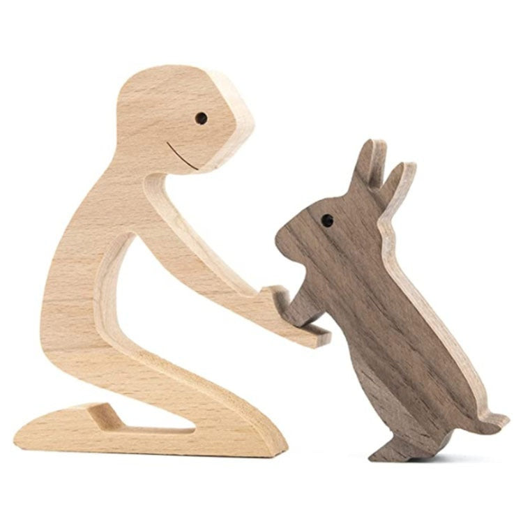 DIY Figurine Wood Sculpture Home Decoration