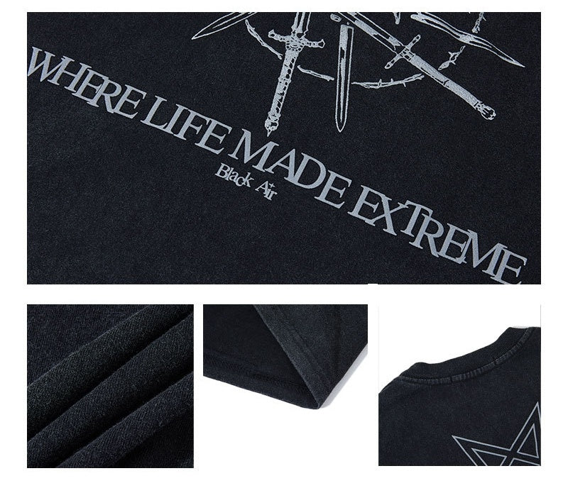 Men's Retro Alphabet Short-sleeved Couple T-shirt