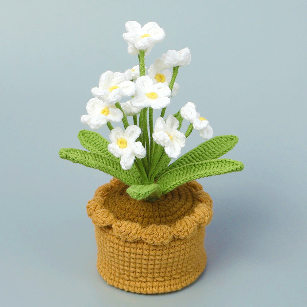 Finished Handmade Wool Woven Home Decoration Tulip Potted Plant
