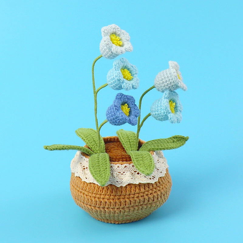 Finished Handmade Wool Woven Home Decoration Tulip Potted Plant