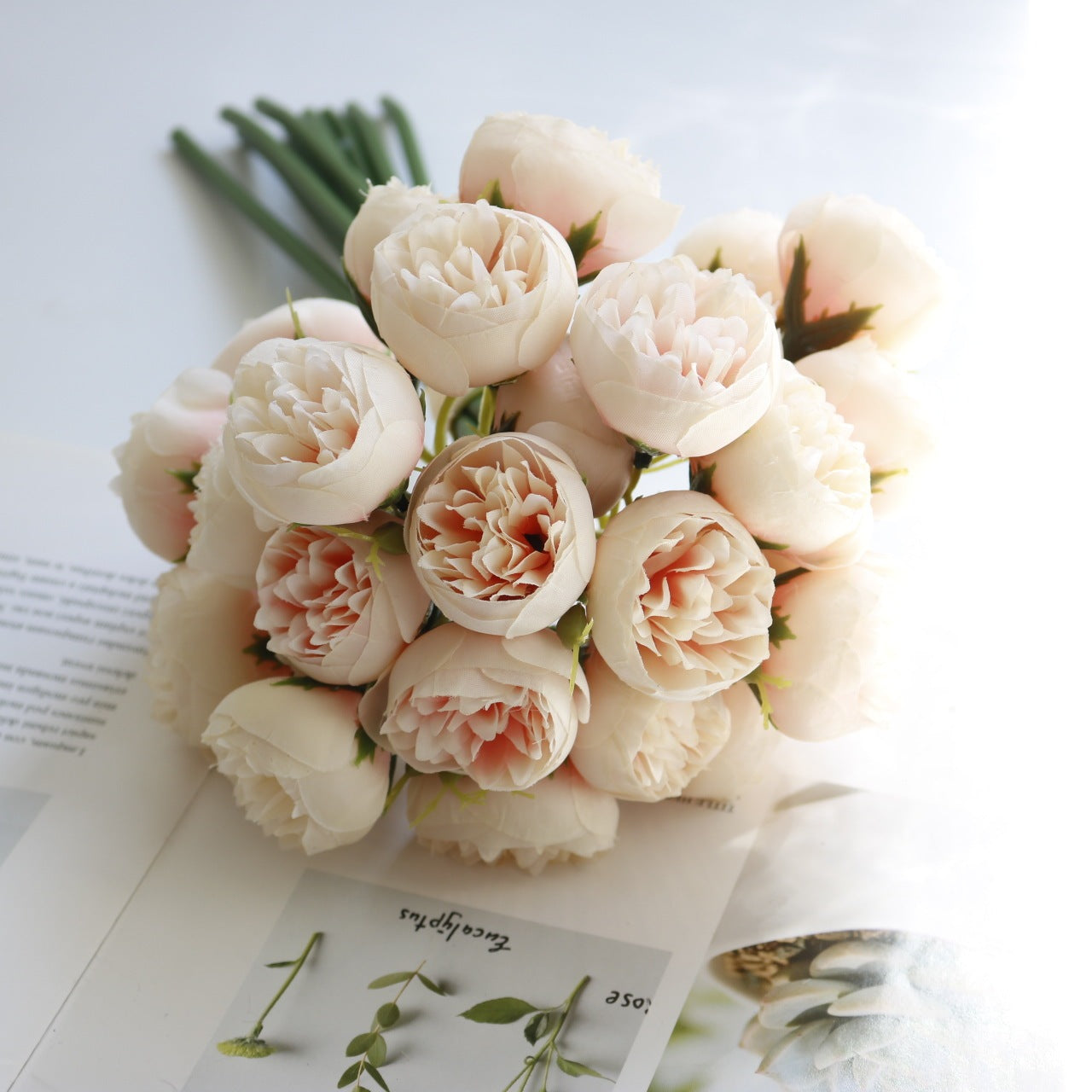 27 Head Tea Rose Bouquet Simulation Fake Flower Wedding Bouquet Home Decoration