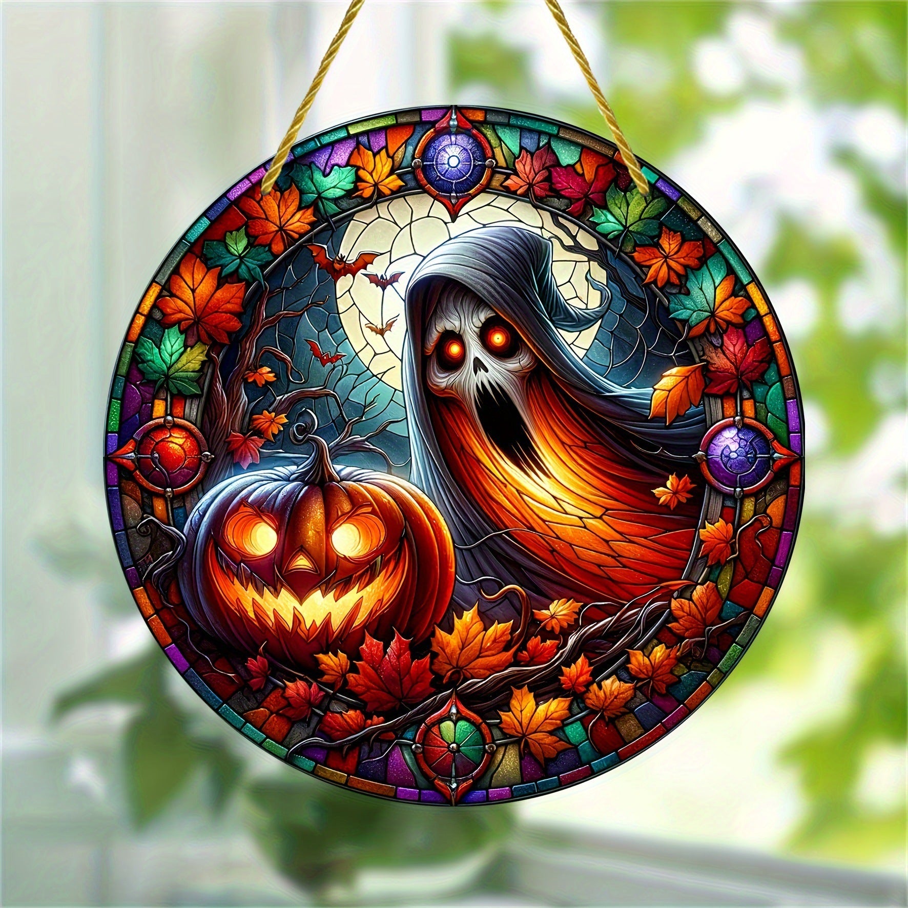 Acrylic Halloween Witch Pendant Color Disc Wall Decorations