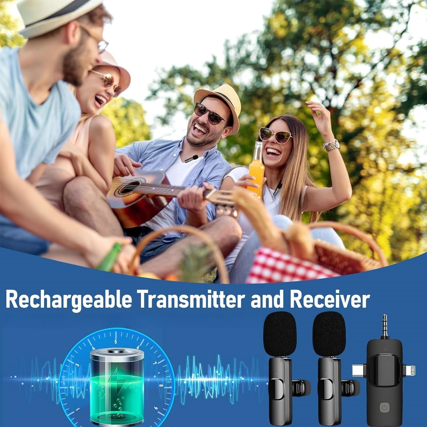 Wireless Collar Clip Microphone Three-in-one Three Connector Mini Microphone 35 Hole