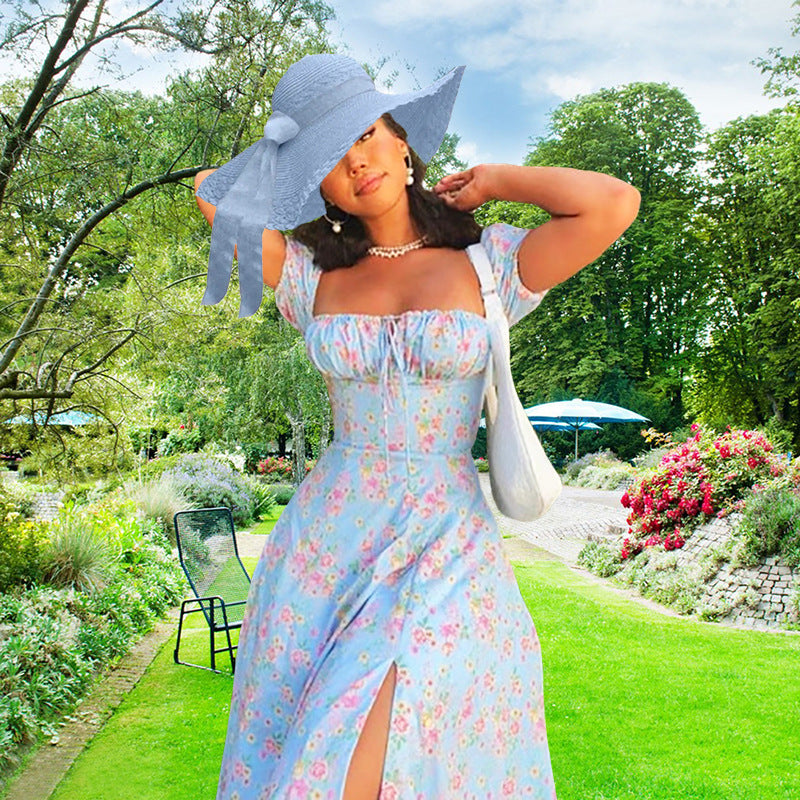 Fashion Floral Slim-fitting Sling Dress Women