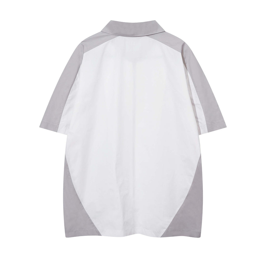 High Street Matching Letters Printing Lapel Short Sleeve Shirt