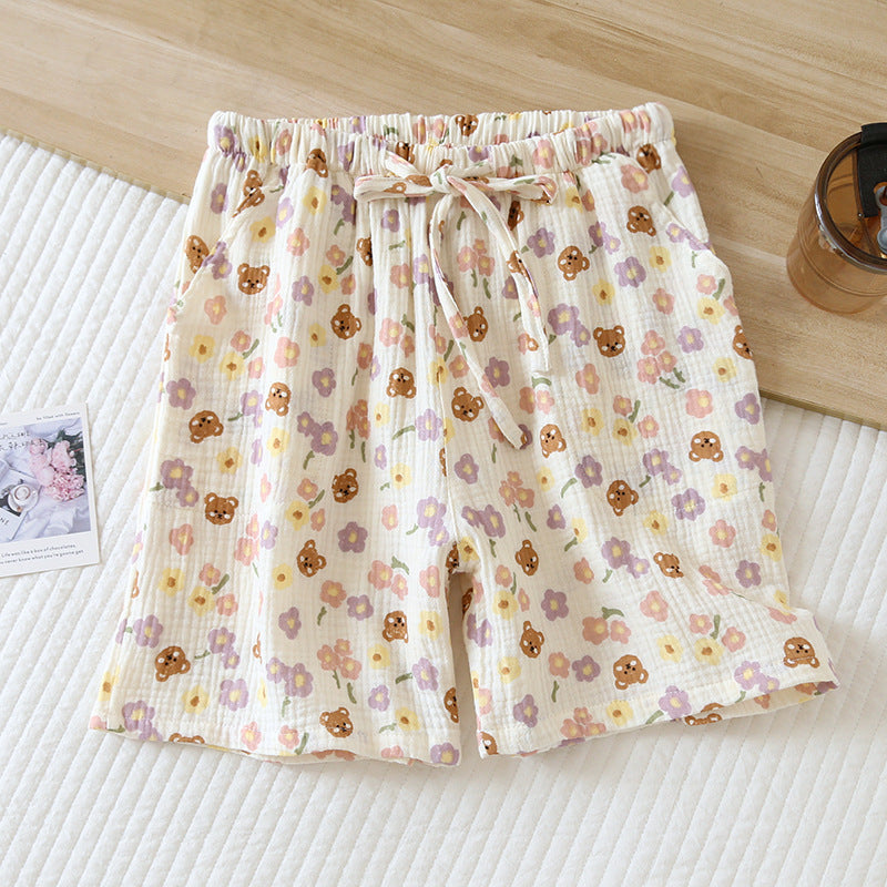 Women's Summer Thin Cropped Loose And Sweet Home Pants