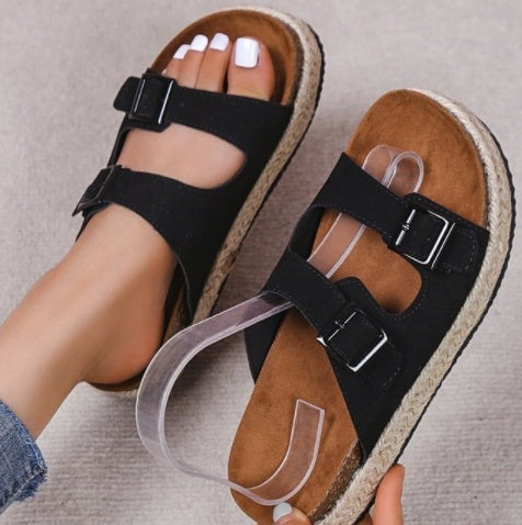 Flat Bottomed Women's Slippers With A Straight Shape For Outer Wear