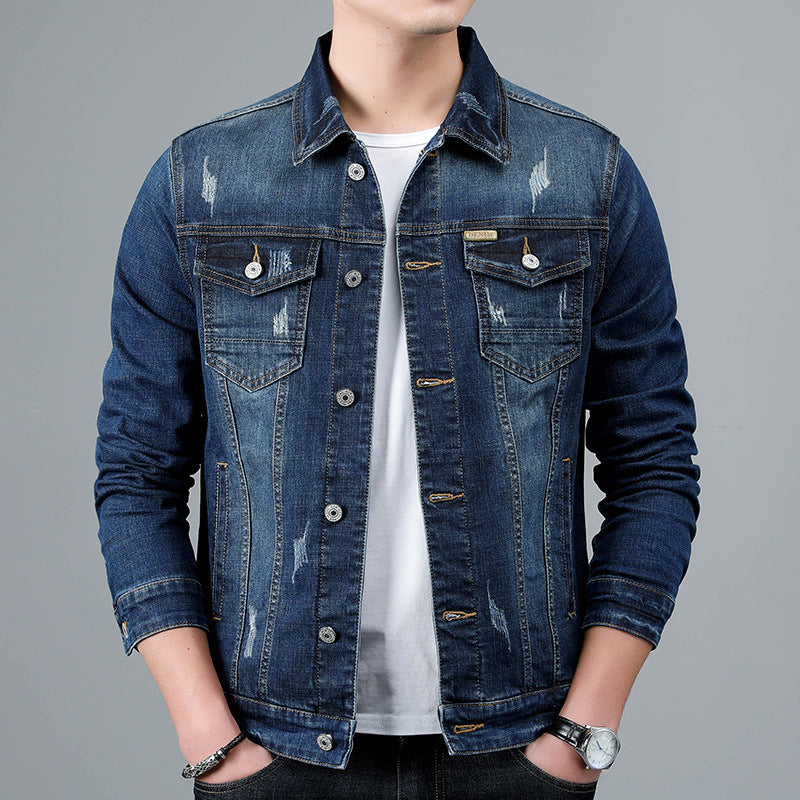 Fashion Men's Simple Lapel Denim Jacket