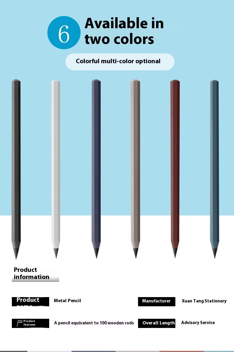 Black Technology Can't Finish Writing Metal Octagonal Penholder Eternal Pencil
