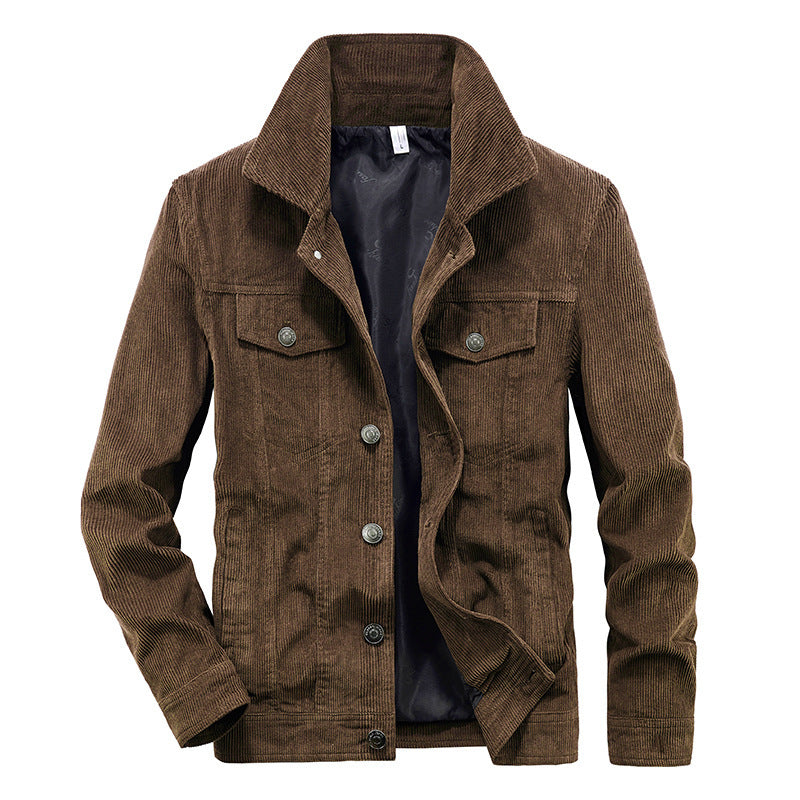 Jacket Men's Thin Corduroy Jacket Men's Retro Workwear Jacket