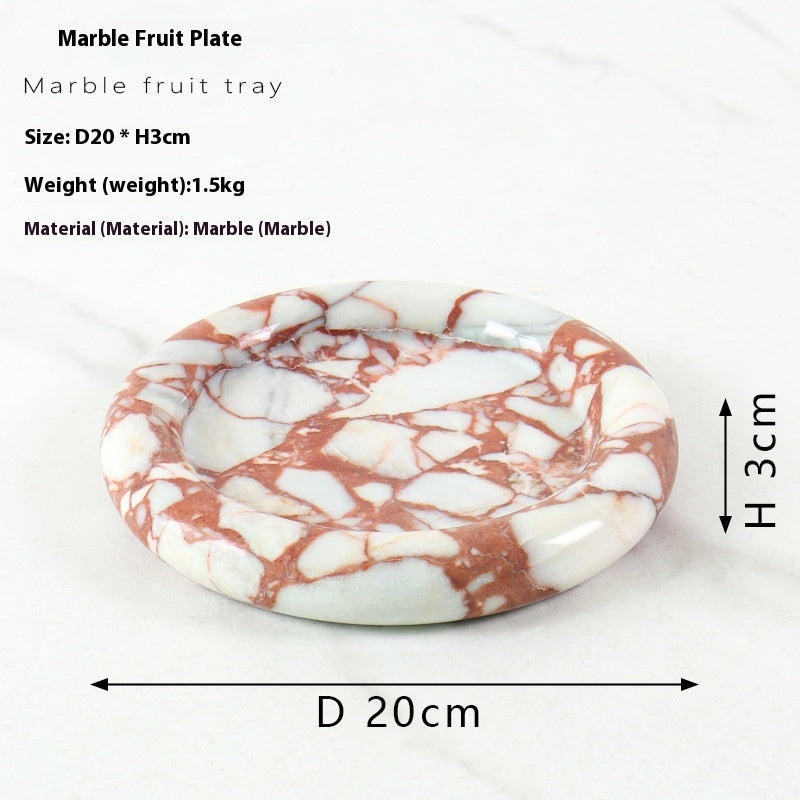 Household Fashion Natural Marble Round Fruit Plate