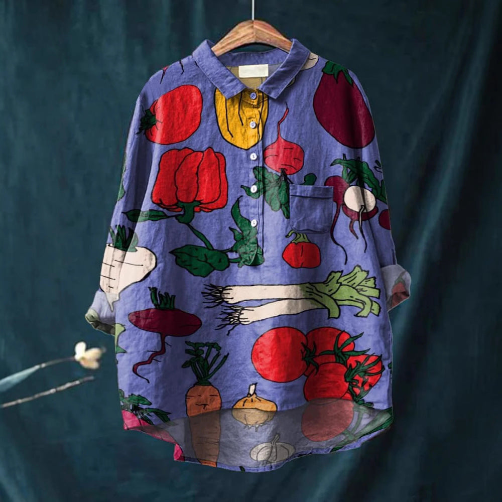 European And American Long Sleeve Shirt 5 Button Cardigan Hawaiian Style Shirt