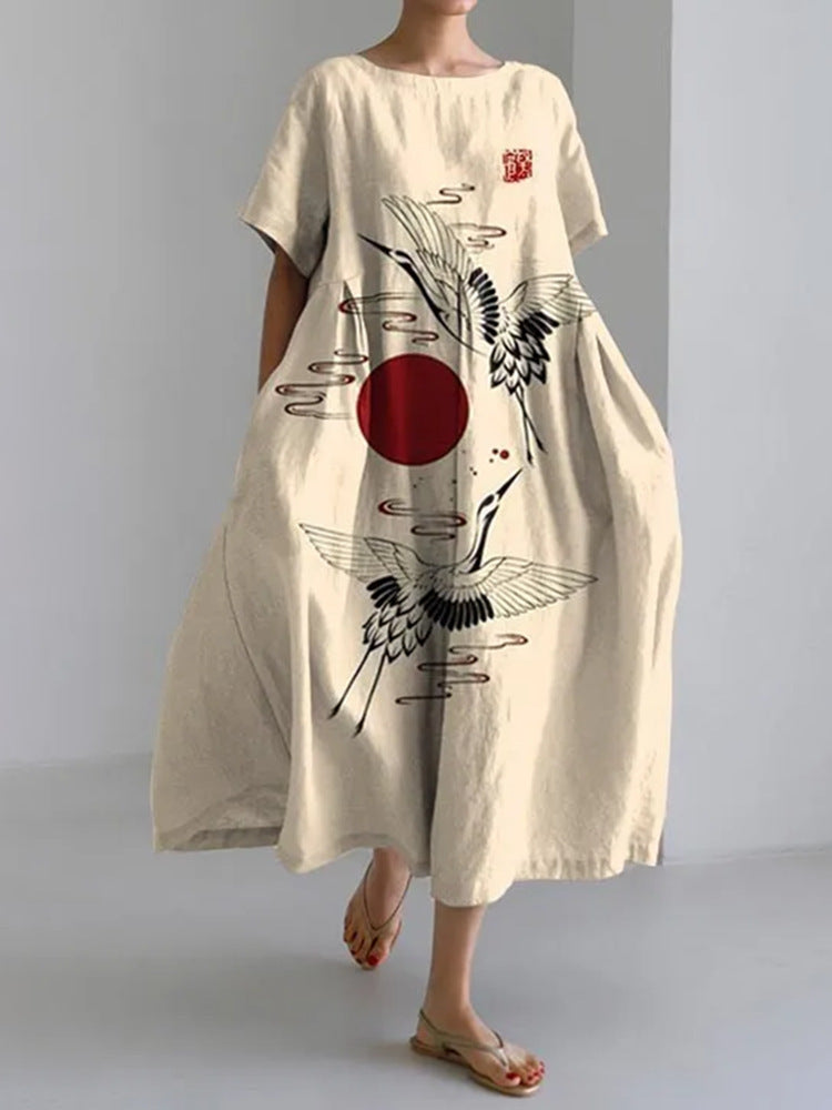 Women's Elegant Casual Printed Short Sleeve Dress