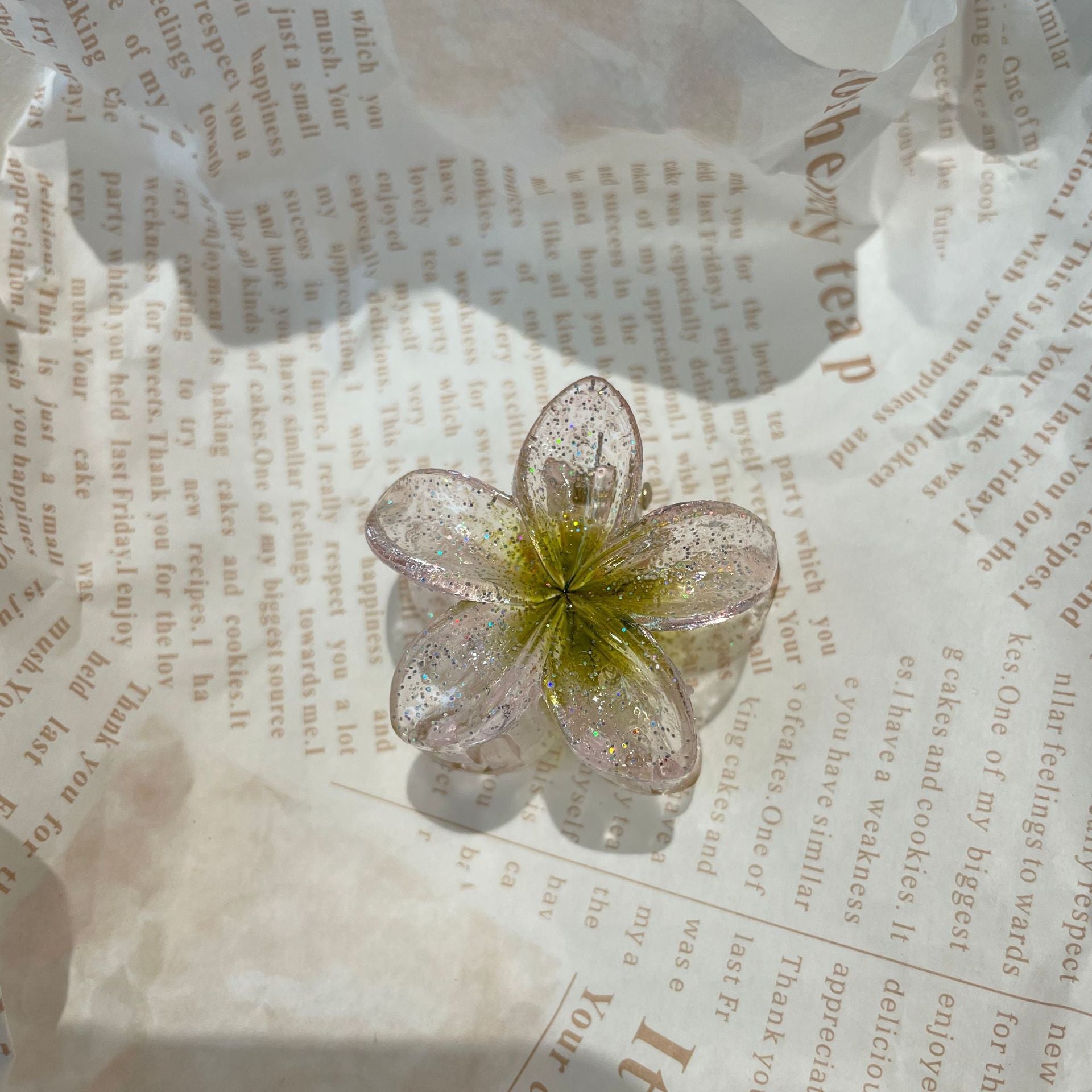 4CM Plumeria Rubra Grip Flower Barrettes Female