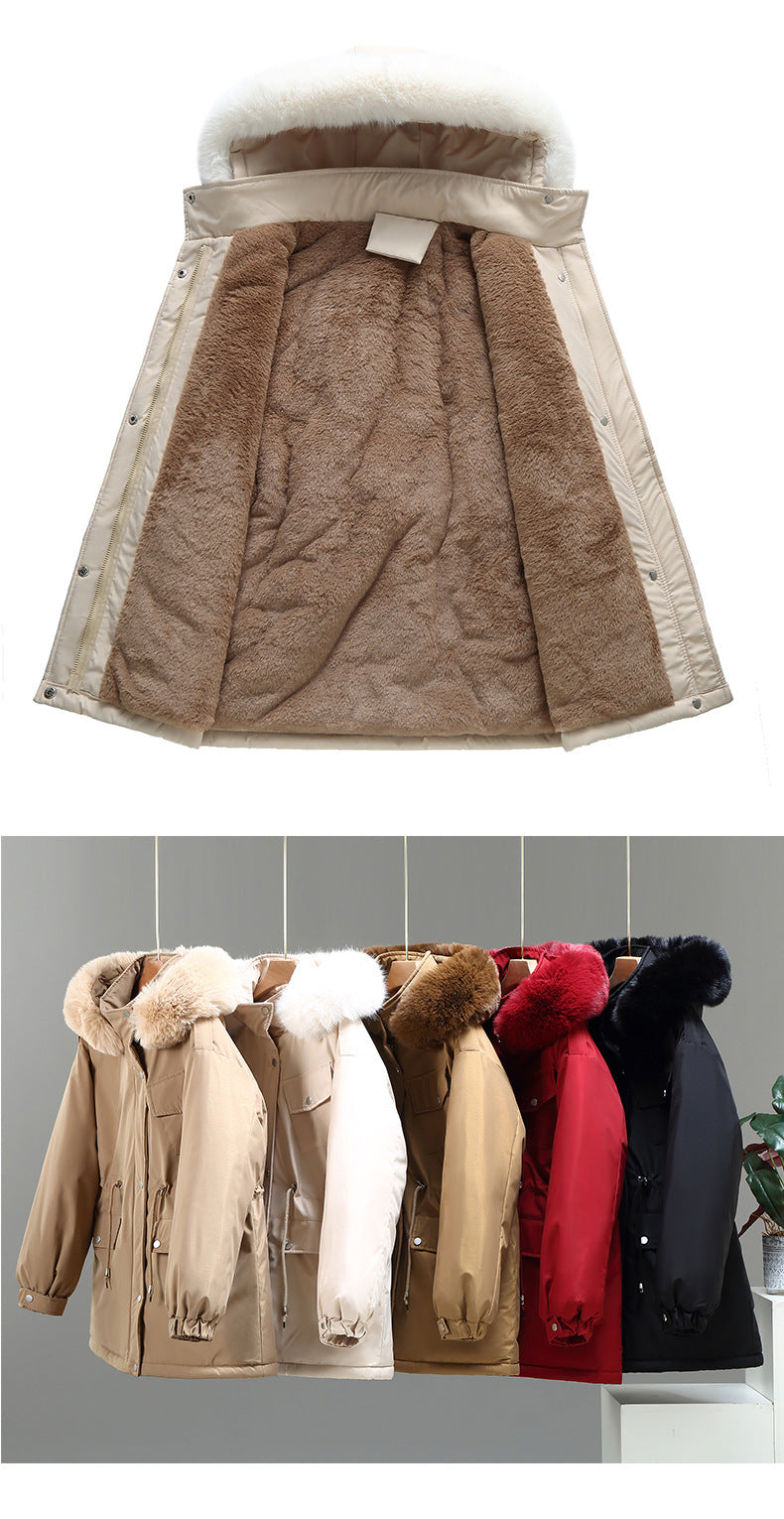 Women's Clothing Slimming Thickened Mid-length Down Cotton Jacket Coat