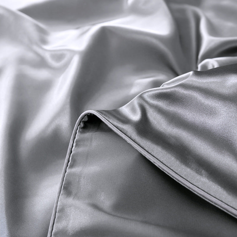 Solid Color Double-sided  Silk Quilt Cover Ice Silk Bed Sheet