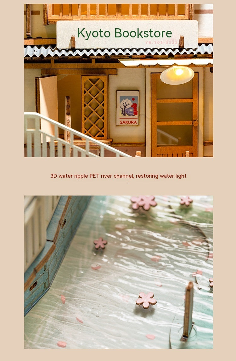 Ruo Shi Ruo Lai Shu Li Sakura Tram Flower House DIY Cabin