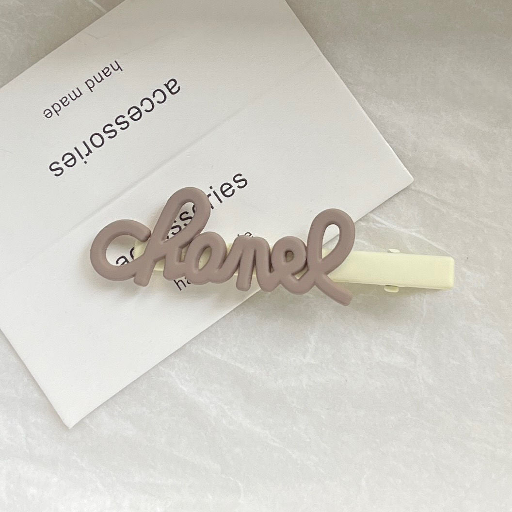 French Advanced Classic Style Letters Side Cropped Hair Clip Hairpin