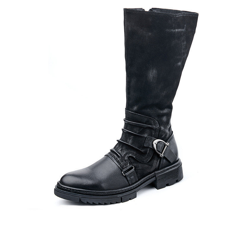 Men's Fashion Leather Tall Leather Boots