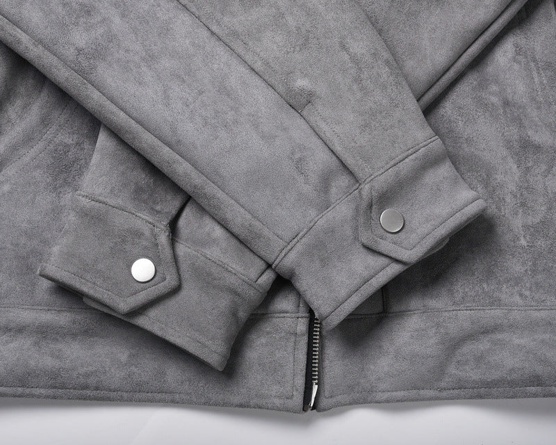 Vintage Solid Deerskin Multi-Pocket Zip Jacket
