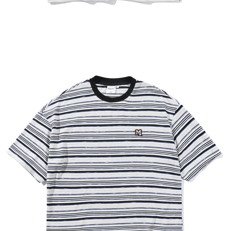 Men's Striped Loose Artistic Youth Fresh T-shirt