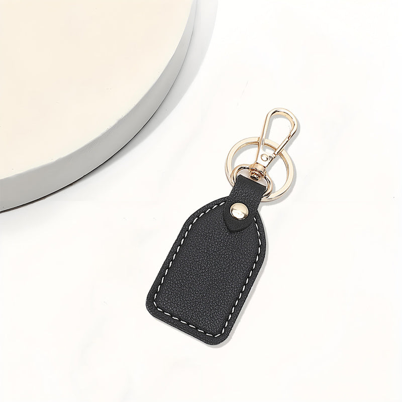 Vintage Leather Rose Red Keychain Pendant