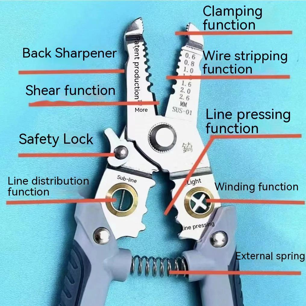 Stylish 7-in-1 Multifunctional Wire Stripping Pliers