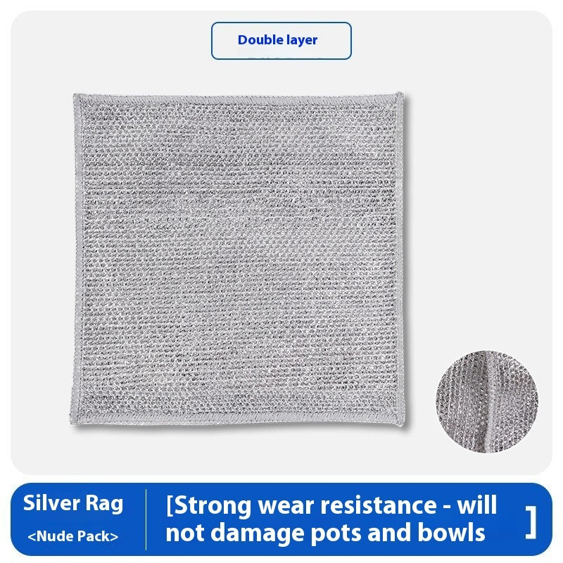 Double-sided Kitchen Oilproof Double-layer Cleaning Scouring Pad