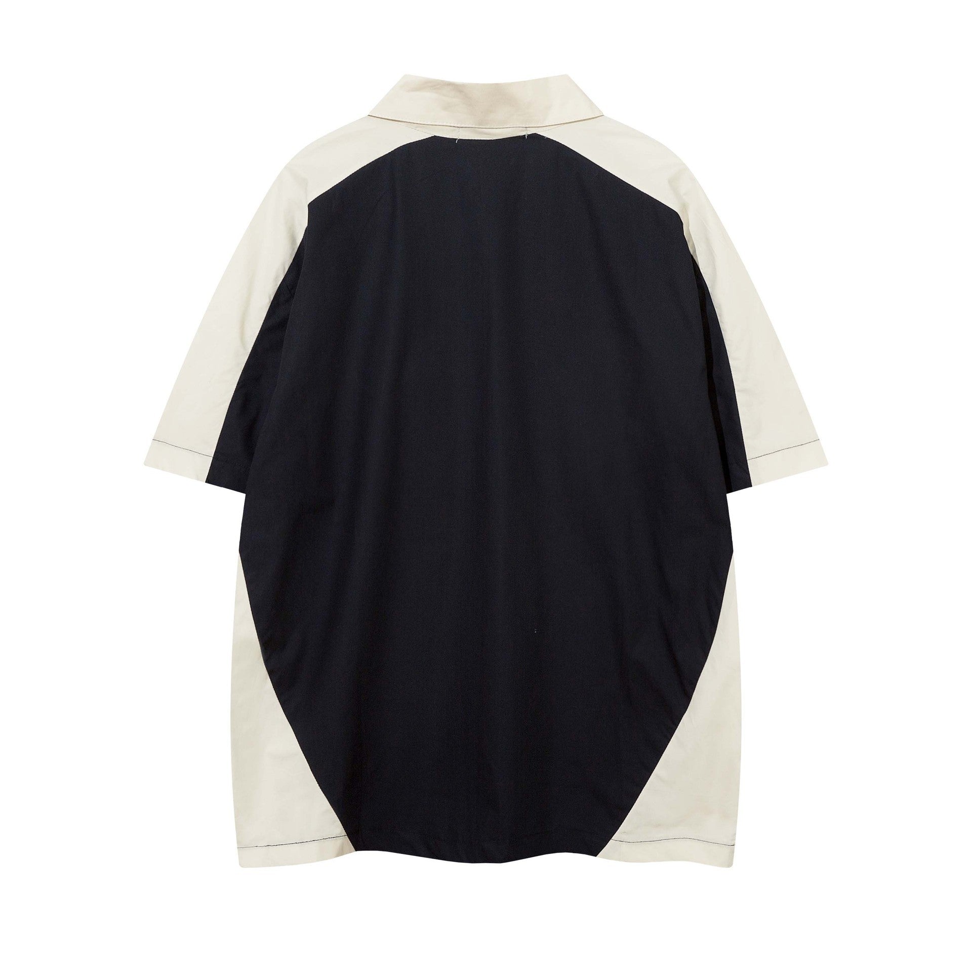 High Street Matching Letters Printing Lapel Short Sleeve Shirt