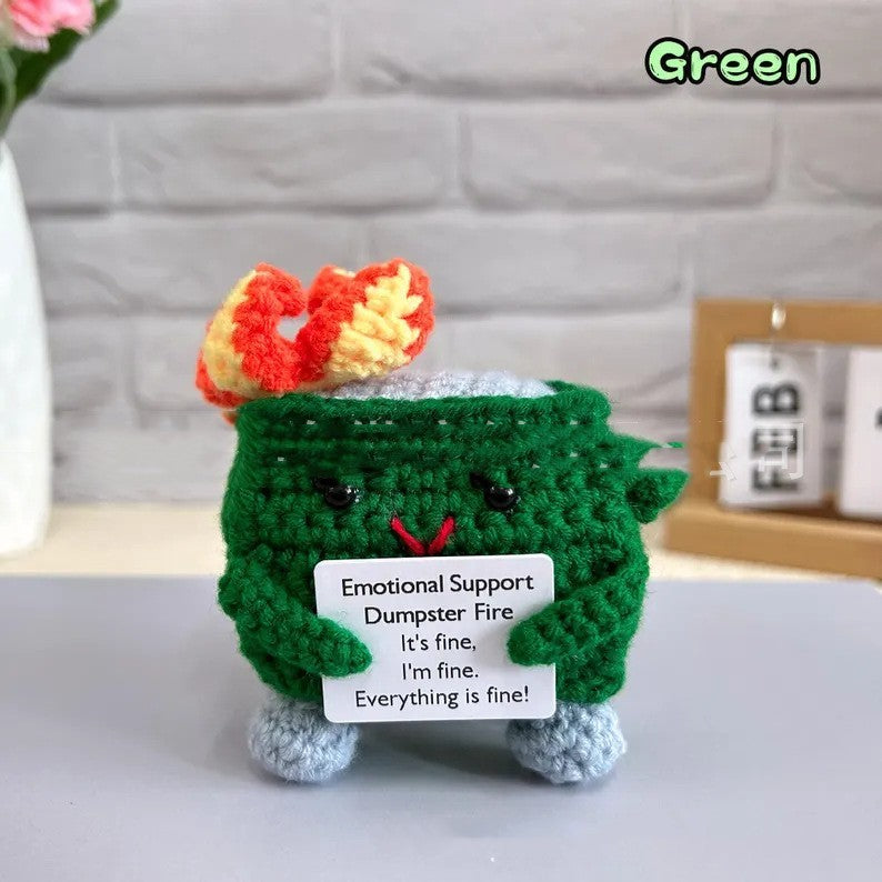Hand-crocheted Trash Can Emotion