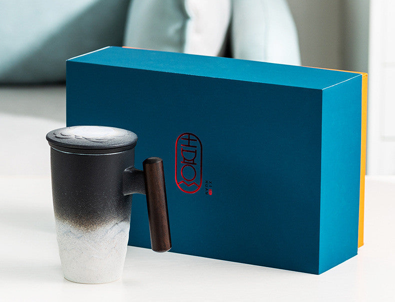 Filter Tea Cup with Lid Office Tea Cup