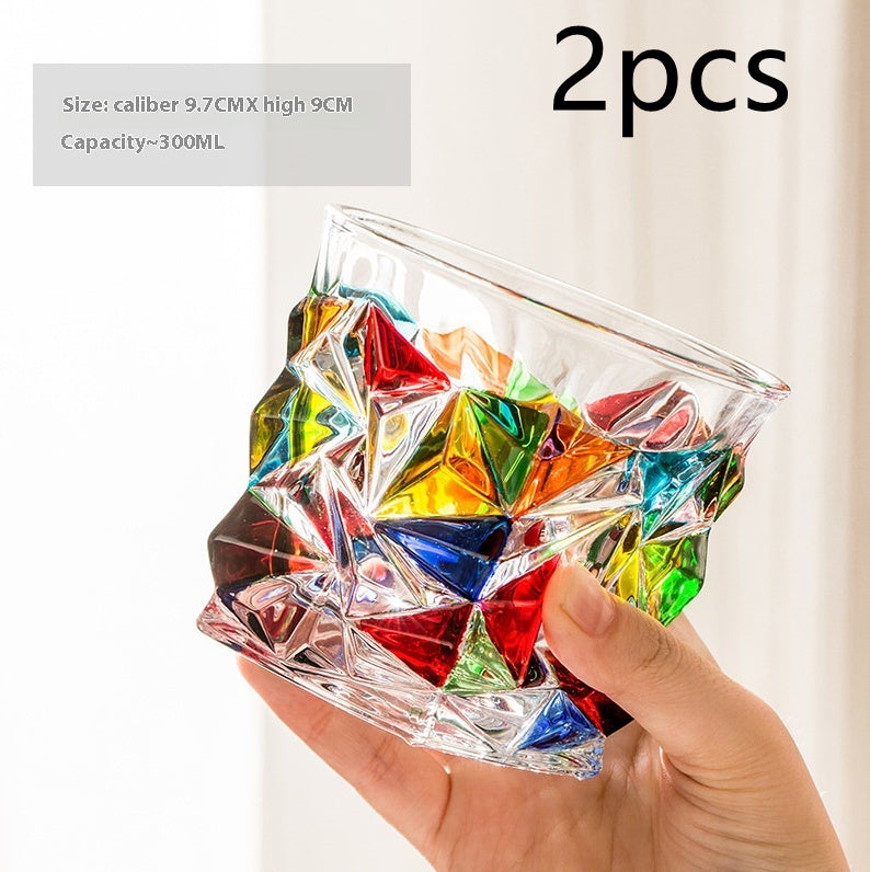 Italian Crystal Glasses Hand-painted Glass