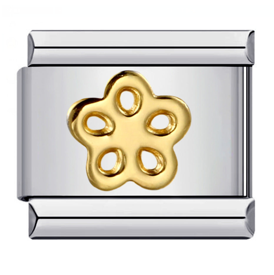 DIY Italian Module Bracelet Titanium Steel Gold Plated