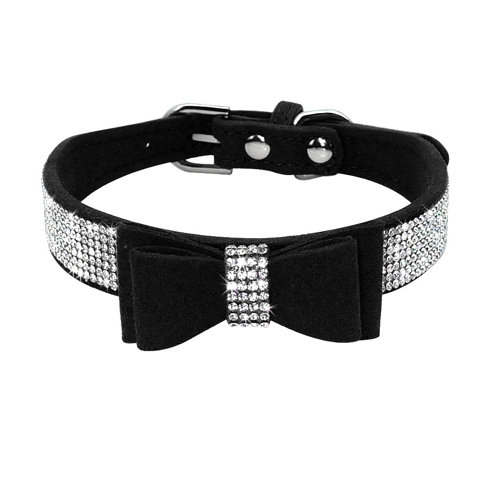 Shiny Hot Rhinestone Dog Cat Comfortable Korean Velvet Pet Leash