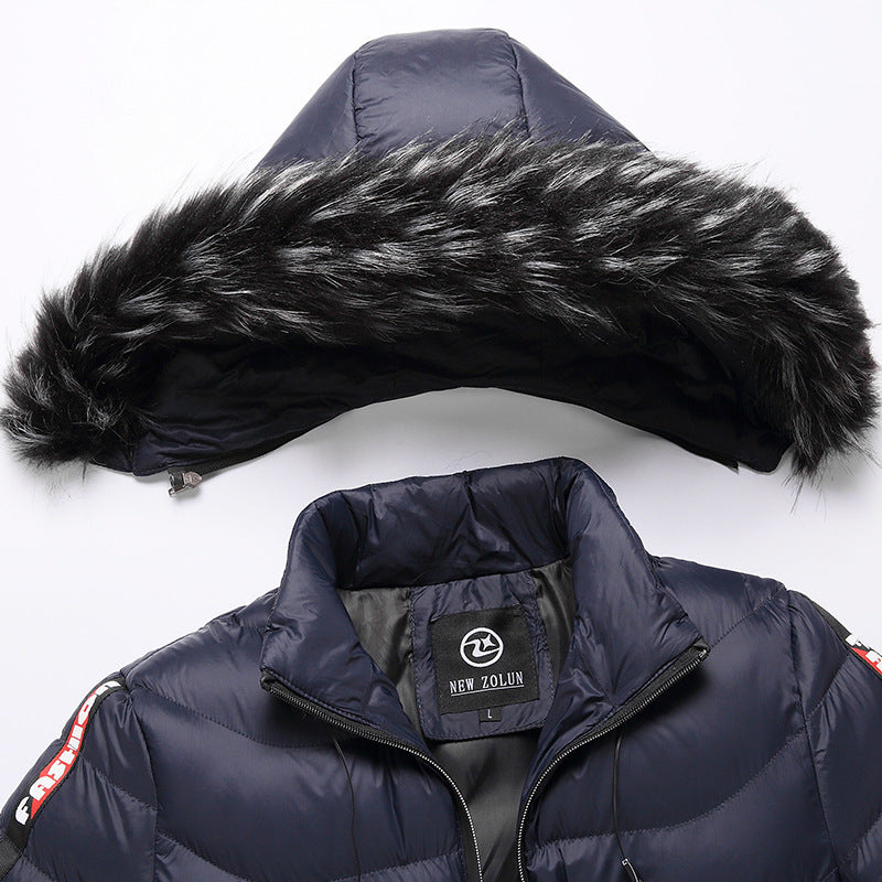 Autumn and winter men's Korean style hooded padded coat