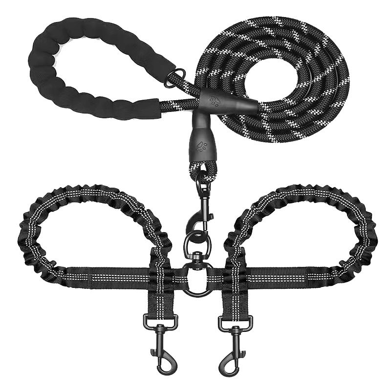 Polyester Pet Reflective One Drag Two Traction Rope