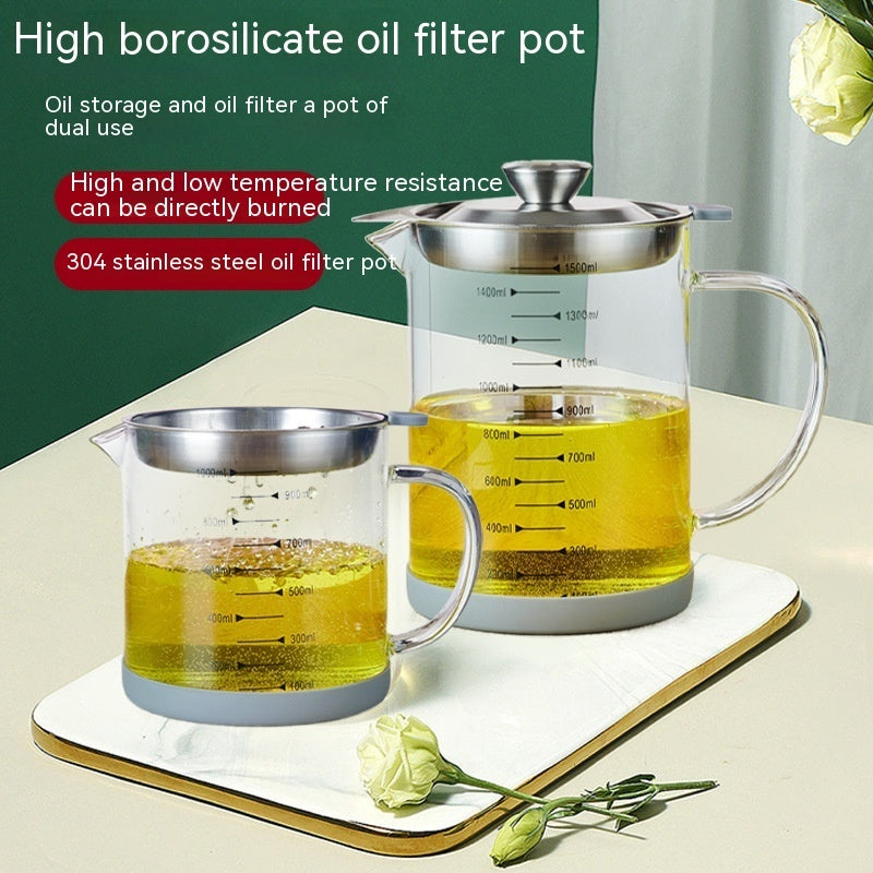 Household Borosilicate Glass Pot Large Capacity Oiler