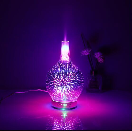Glass colorful 3D aromatherapy machine night light