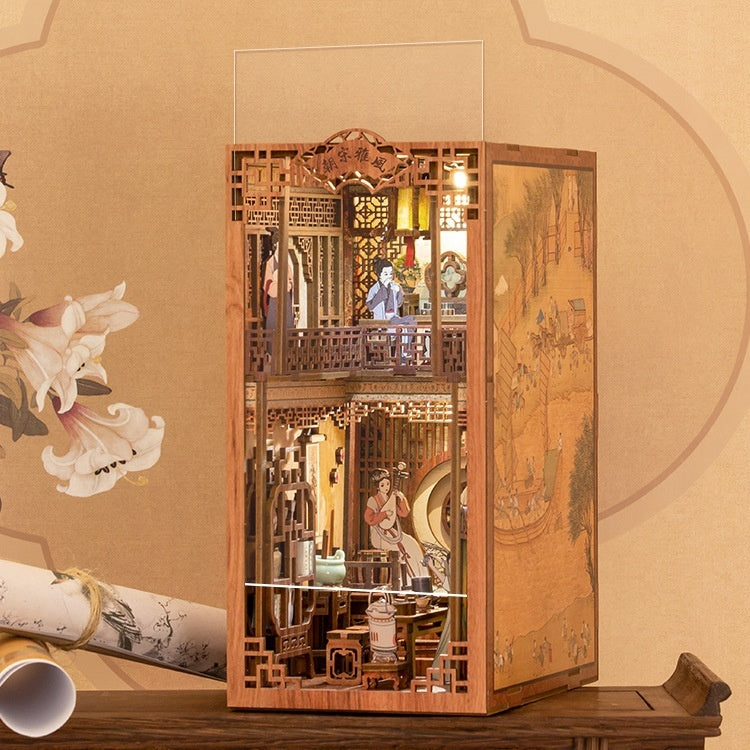 Diy Wooden 3d Stereo Hand-assembled Book Stand Model