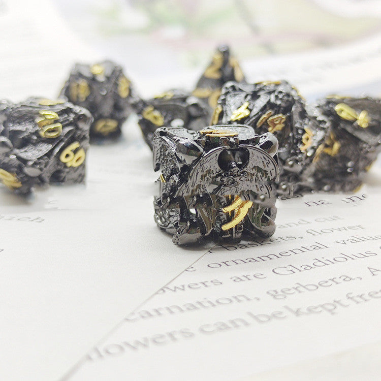 New Metal Cutout Jihad Angel Dice DND 7 Piece Set