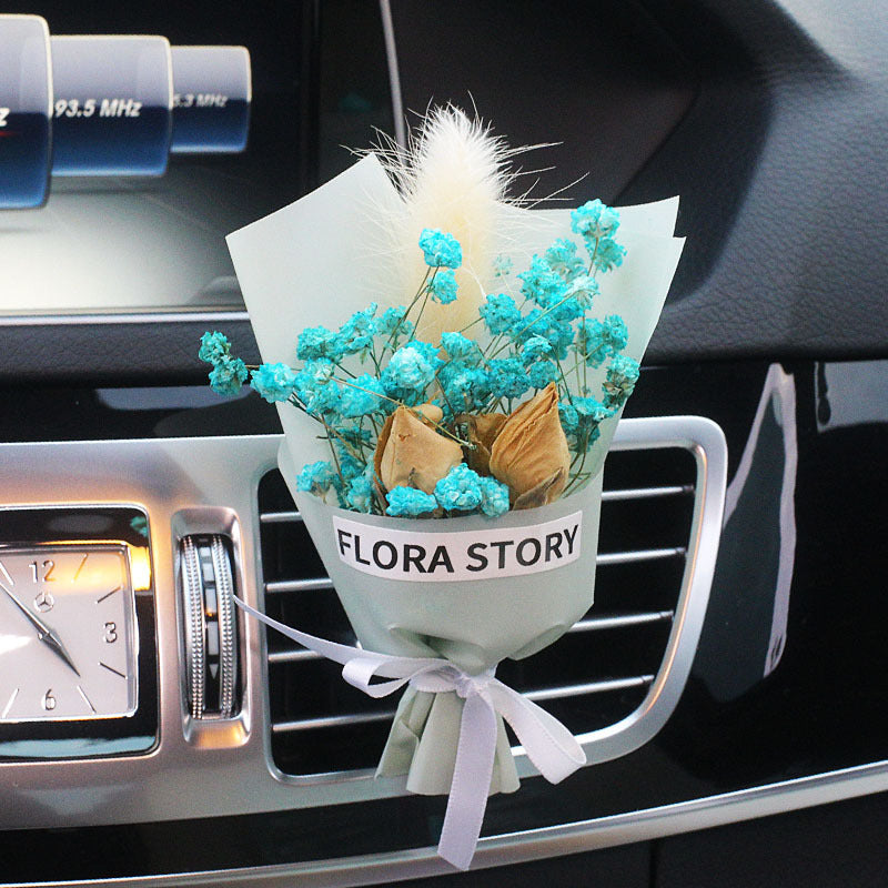 Fashion Creative Dried Flowers Decorative Car Female Motor Air Outlet Fragran