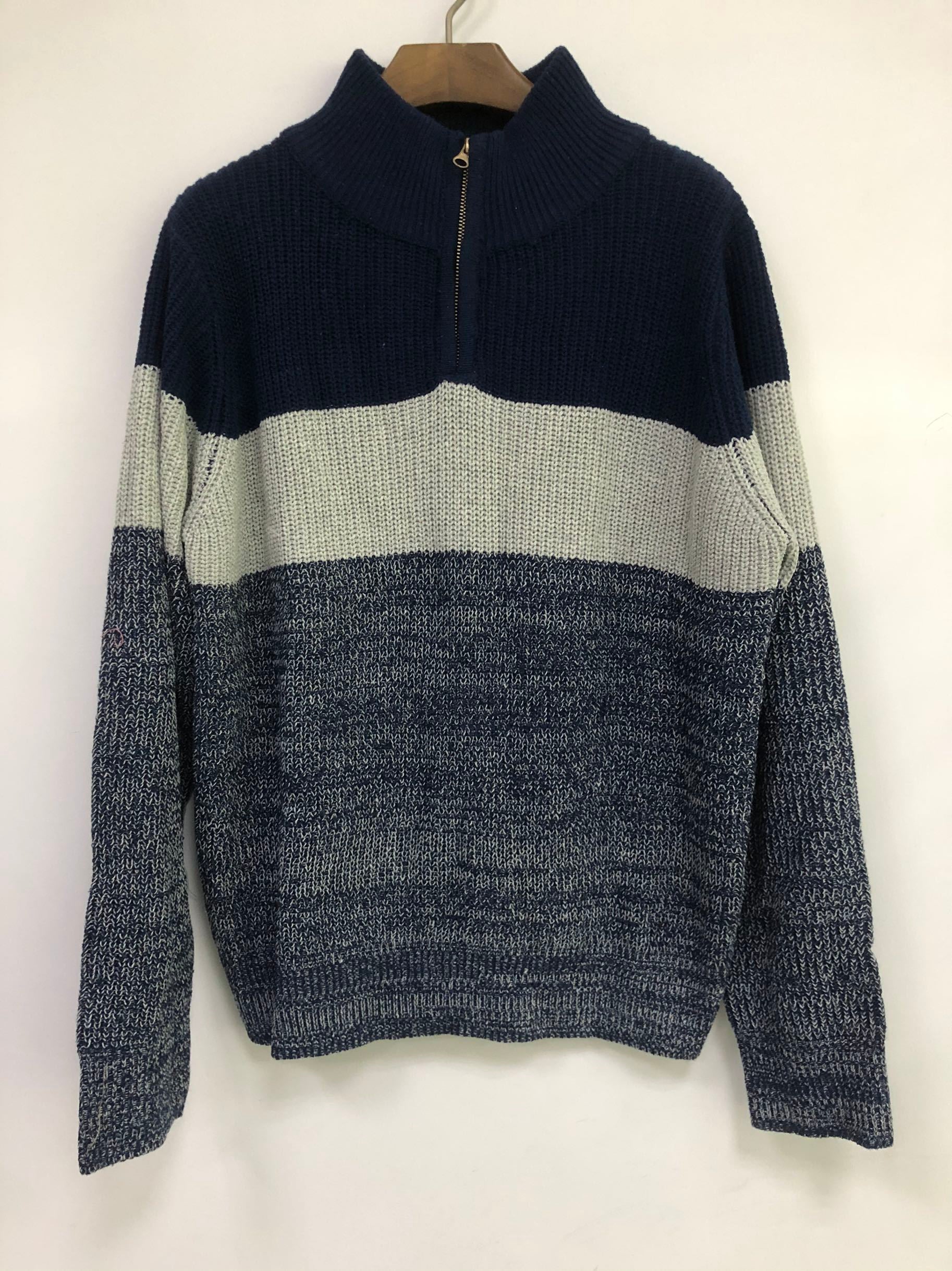 Men's sweater long sleeve color matching V-Neck Sweater